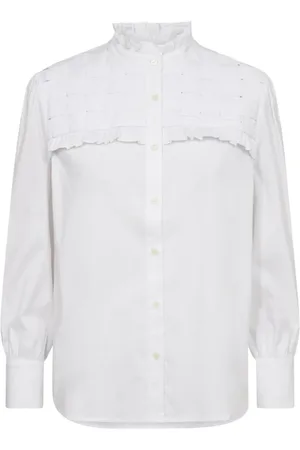 Co`Couture Bluser & Skjorter, Dame, Hvid, L, Bomuld, Crisp Braid Skjorte Bluse