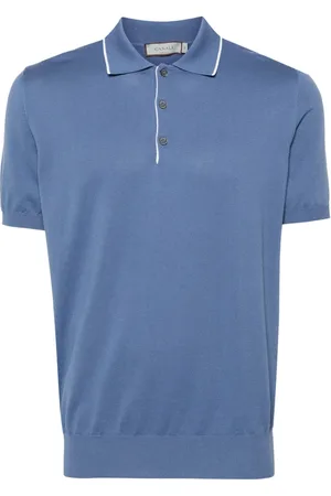 CANALI Top, Herre, Blå, 5XL, Bomuld, Klassisk bomuldspolo fra Italien