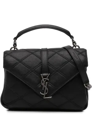 Saint Laurent Pre-owned, Dame, Sort, ONE SIZE, Uld, Pre-owned Laeder hndtasker
