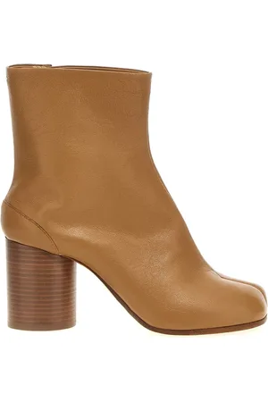 Maison Margiela Sko, Dame, Brun, 35 EU, Beige Ankelstøvler med Rund Tå