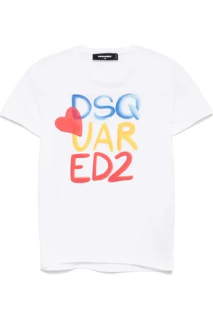 Dsquared2 Top, Dame, Hvid, XS, Hvid Logo Print Crew Neck T-shirt