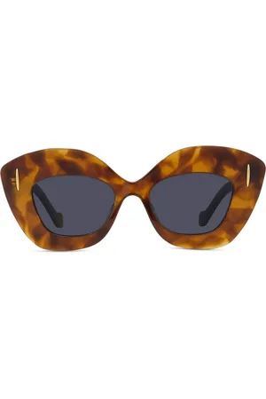 Loewe Tilbehør, Dame, Brun, ONE SIZE, Cat-eye solbriller i havana acetat
