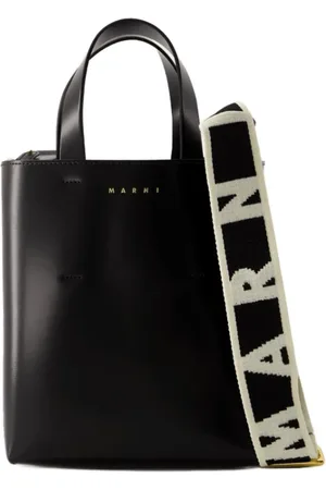 Marni Taske, Dame, Sort, ONE SIZE, Læder, Sort læder Mini Crossbody Taske