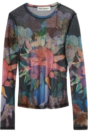 OUR LEGACY Top, Dame, Flerfarvet, S, Uld, Solenergi Slim Fit Langærmet Top