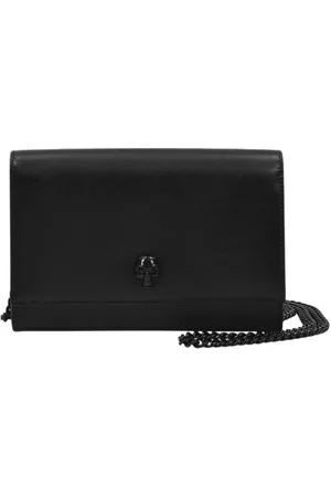 Alexander McQueen Taske, Dame, Sort, ONE SIZE, Uld, Sort Skull Mini Taske med Skulderkæde