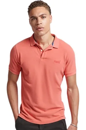 Superdry Top, Herre, Lyserød, L, Bomuld, Herre Polo i 100% bomuld