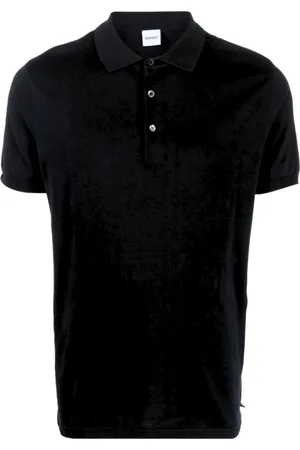 Aspesi Top, Herre, Sort, 2XL, Bomuld, Bomuldspolo med perlemorknapper