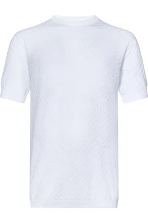 LOW BRAND Top, Herre, Hvid, M, Bomuld, Hvide T-shirts og Polos med Jacquard Mønster