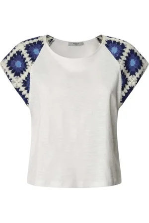 Pepe Jeans Top, Dame, Hvid, M, Uld, Afslappet pasform T-shirt i Mousse