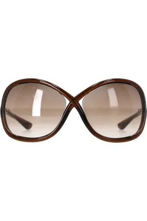Tom Ford Pre-owned, Dame, Brun, ONE SIZE, Tyl, Pre-owned Plast solbriller