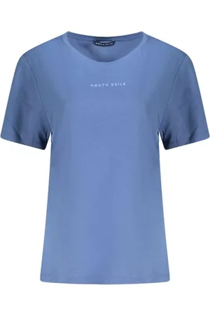 North Sails Top, Dame, Blå, S, Bomuld, Blåt præget logo bomuldst-shirt