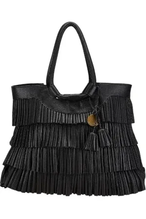 Emporio Armani Pre-owned, Dame, Sort, ONE SIZE, Tyl, Pre-owned Laeder totes