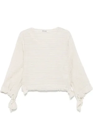 HENRIK VIBSKOV Bluser & Skjorter, Dame, Hvid, S, Uld, Rynke Detalje Festlig Bluse
