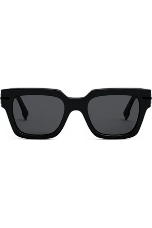Fendi Tilbehør, unisex, Sort, ONE SIZE, Firkantede acetat solbriller klassisk stil