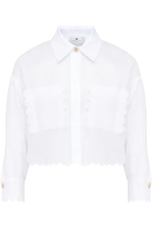 Elisabetta Franchi Bluser & Skjorter, Dame, Hvid, M, Hvid Skjorte Ca09752E2-100