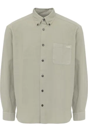 A.P.C. Skjorte, Herre, Grøn, L, Bomuld, Grøn Bomuld Mateo Skjorte