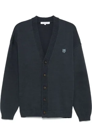 Maison Kitsuné Strik, Herre, Grå, M, Bomuld, Slate Grey Strik Cardigan