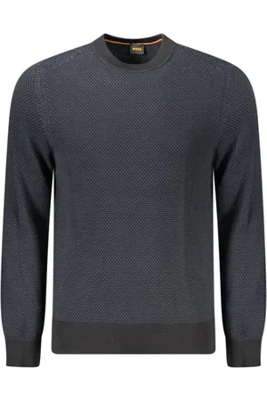 HUGO BOSS Strik, Herre, Sort, M, Bomuld, Ikonisk Logo Crew Neck Sweater