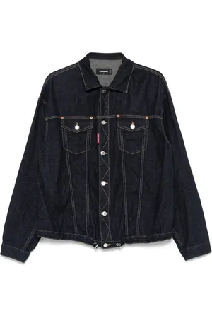 Dsquared2 Jakke, Herre, Blå, XL, Denim, Indigo Blå Button-Up Skjorte