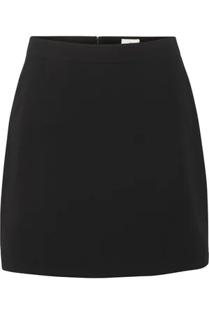 Kaffe Nederdel, Dame, Sort, XL, Sort Dyb A-linje Nederdel