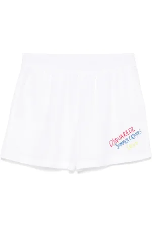 Dsquared2 Shorts, Dame, Hvid, XS, Hvide Elastiske Talje Shorts