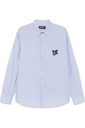 Dsquared2 Bluser & Skjorter, Dame, Blå, 2XS, Blå Knappet Skjorte Klassisk Stil