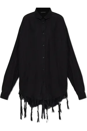Balenciaga Bluser & Skjorter, Dame, Sort, S, Uld, Skjorte med blonderkant