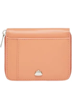 Max Mara Tilbehør, Dame, Lyserød, ONE SIZE, Læder, Læderpung med Pasticcino-logo
