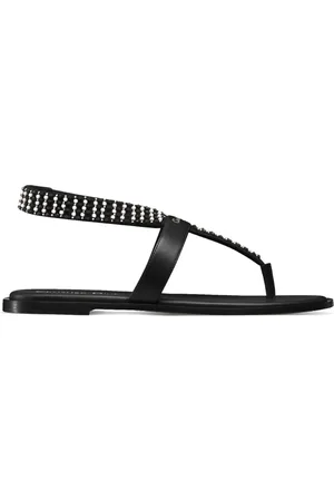 Dior Sko, Dame, Sort, 37 EU, Sort Sandal med Harpiksperledetaljer