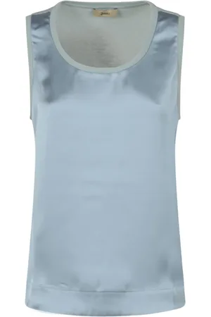 HERNO Top, Dame, Blå, XL, Satin, Satin Indsæt Tank Top