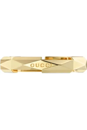 Gucci Tilbehør, Dame, Gul, 55 MM, Uld, Ybc662177001 - 18kt gult guld - Link to Love studded ring i 18kt gult guld