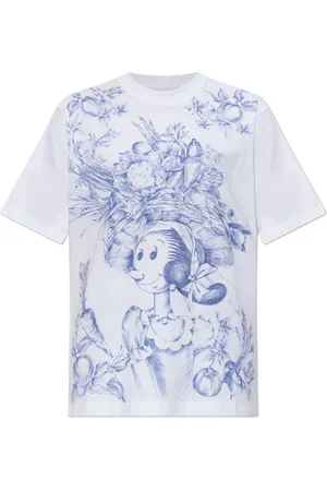 Moschino Top, Dame, Hvid, M, Bomuld, T-shirt med tryk