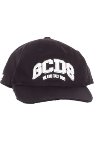 GCDS Tilbehør, Herre, Sort, ONE SIZE, Bomuld, Sort Logo Frontspænde Bomuldshat