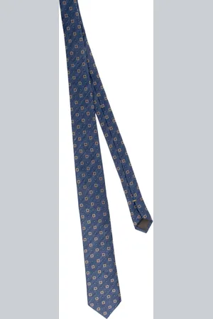 CANALI Tilbehør, unisex, Blå, ONE SIZE, Linned, Linnedslips med mikrodesigns