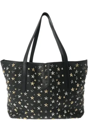 Jimmy Choo Pre-owned, Dame, Sort, ONE SIZE, Uld, Pre-owned Laeder skuldertasker