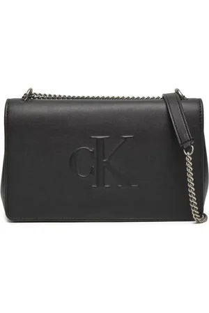 Calvin Klein Taske, Dame, Sort, ONE SIZE, Uld, Sort PU læder skuldertaske