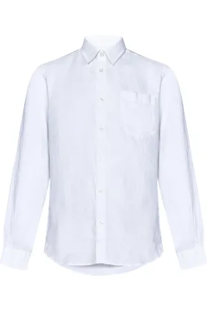 Vilebrequin Skjorte, Herre, Hvid, XL, Linned, Hvidt hørskjorte med skildpaddes broderi
