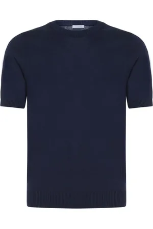 Malo Strik, Herre, Blå, 3XL, Bomuld, Blå Strikket Kortærmet Sweater