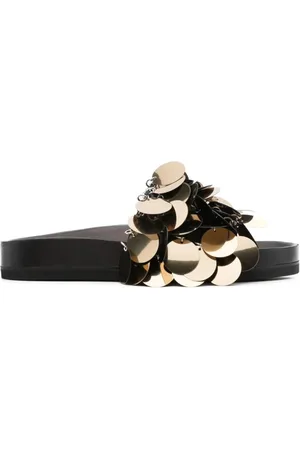 Paco rabanne Sko, Dame, Sort, 39 EU, Glitrende Sandal