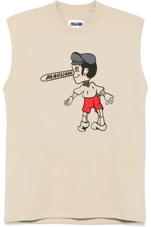 MAGLIANO Top, Herre, , M, Logo Print Cartoon Sleeveless T-shirt