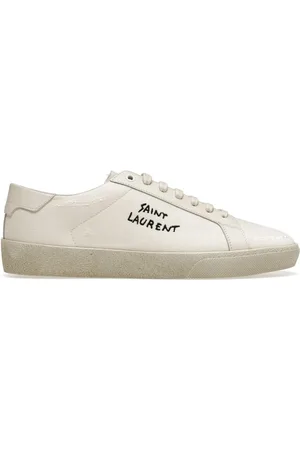 Saint Laurent Sko, Herre, , 40 EU, Bomuld, Court Classic Sl/06 Broderede Sneakers