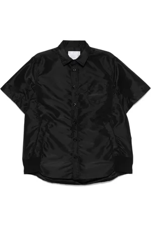 SACAI Skjorte, Herre, Sort, S, Sort Button-Up Klassisk Krave Skjorte