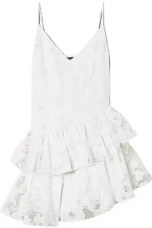 Twin-Set Kjole, Dame, Hvid, S, Organza, Blomstret Organza Kort Kjole