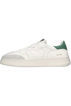 RUN OF Sko, Herre, Hvid, 45 EU, Læder, Sneakers Grøn