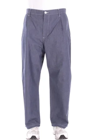 Carhartt Jeans, Herre, Blå, S, Bomuld, Logo Bag Jeans med knaplukning