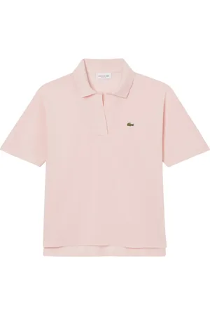 Lacoste Top, Dame, Lyserød, L, Bomuld, Polo Skjorte Asymmetrisk Stil