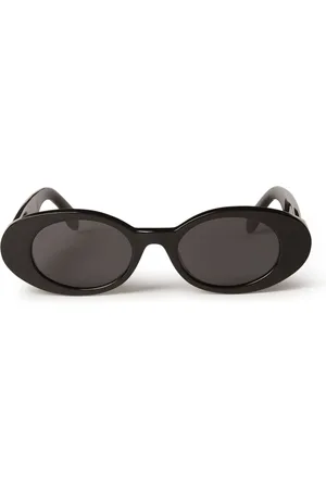 Palm Angels Tilbehør, Dame, Sort, ONE SIZE, Sorte ovale solbriller med UV-beskyttelse