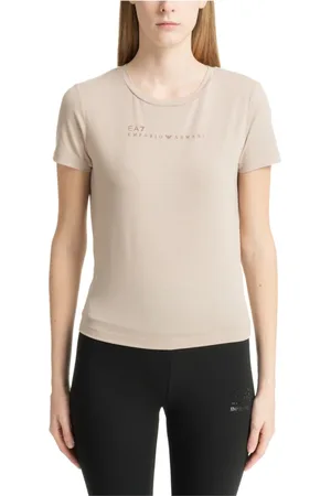 EA7 Top, Dame, , S, Polyester, Ensfarvet Logo T-shirt
