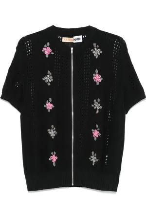 MAGLIANO Strik, Herre, Sort, S, Sort Zip-Up Sweater med Front Zip