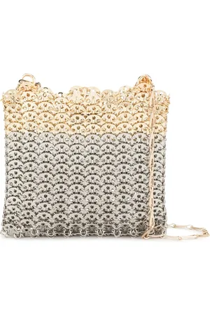 Paco rabanne Taske, Dame, Grå, ONE SIZE, Uld, Ikonisk 1969 Skuldertaske i Sølv